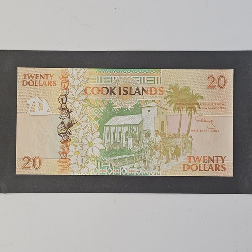 COOK ISLANDS 1992 $20 Dollars Pfx AAA Low serial #, P-9a UNC Crisp (Lot #2568) - Bild 2 von 2
