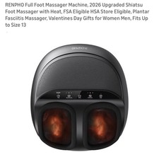 RENPHO Full Foot Massager Machine, 2026 Upgraded Shiatsu Foot Massager with Heat
