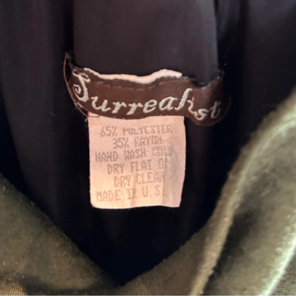 Surrealist Olive Green Ruched Women's Skirt Medium - Image 3 of 4