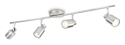 Philips Ecomoods Energiespar Spotleiste Stahl gebürstet 4x GU10 10W warmweiss - Bild 1 von 3