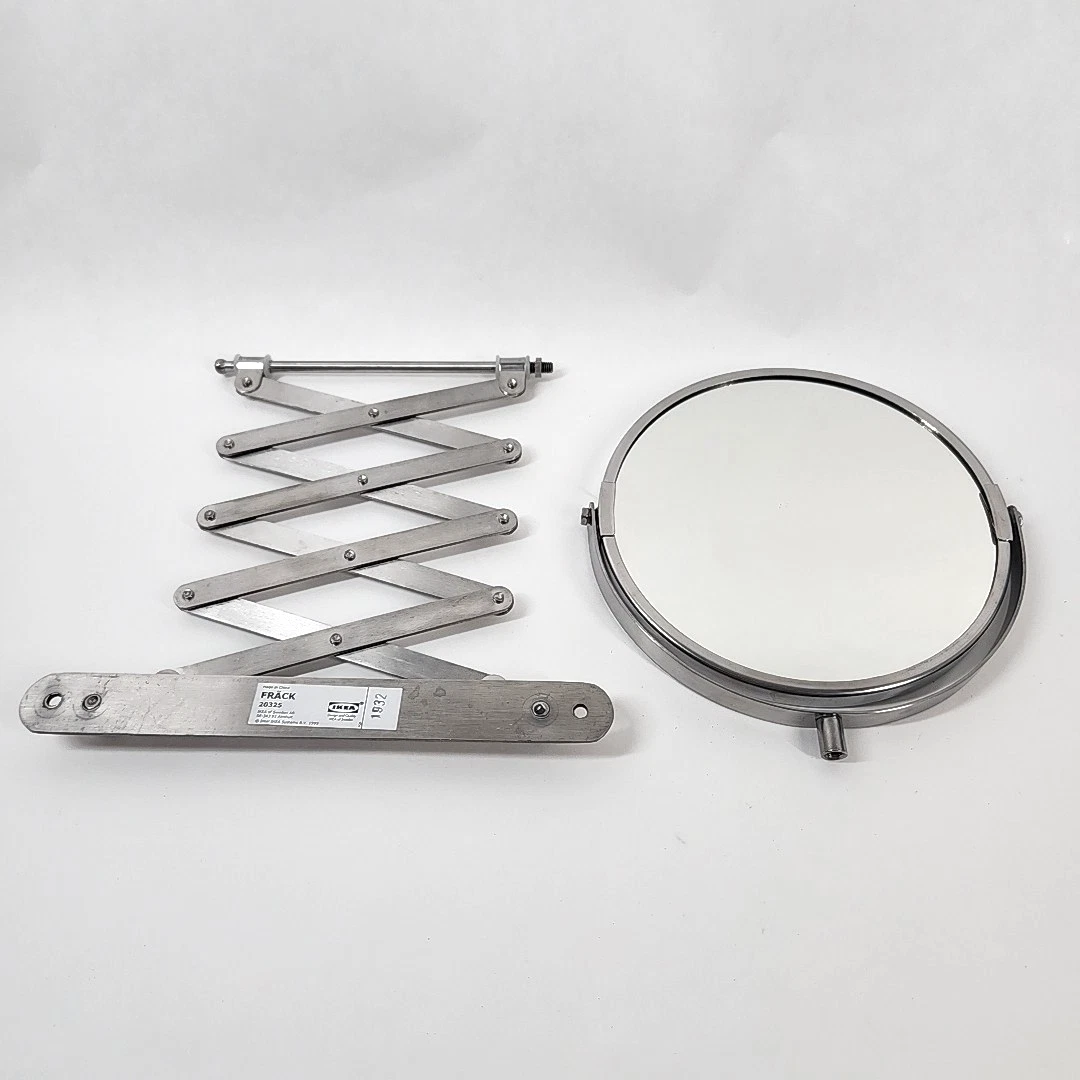 IKEA FRACK Makeup Shaving Mirror Stainless Extendable Magnifying Wall Mount