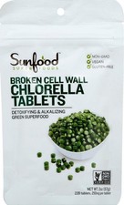 Sunfood Chlorella Tablets - Chlorophyll, Chlorella, Chlorophyll Pills, 2oz