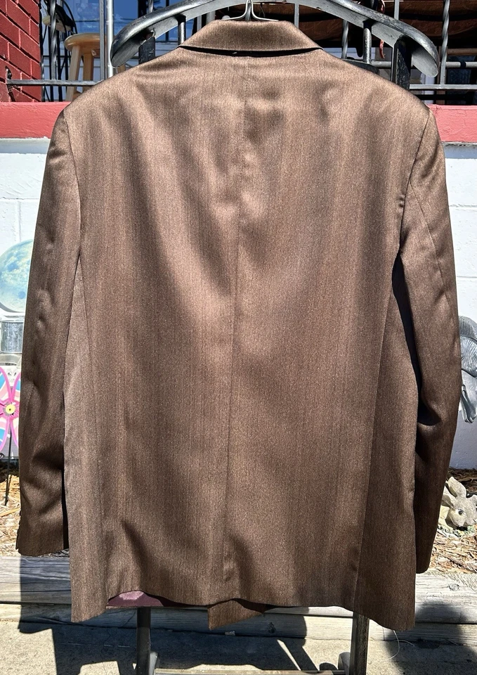 Chaqueta y Traje Pantalones Vintage Falcone Taupe Doble Pecho 2 Piezas Traje Para Hombre Foto 3 de 4