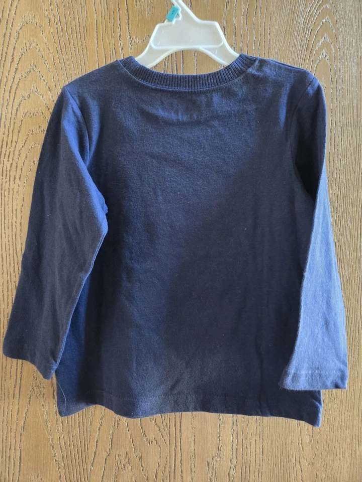 NUEVO CON ETIQUETAS Talla 3T Jumping Beans I'm Wound Up Robot Camisa Azul Marino Manga Larga Foto 2 de 2