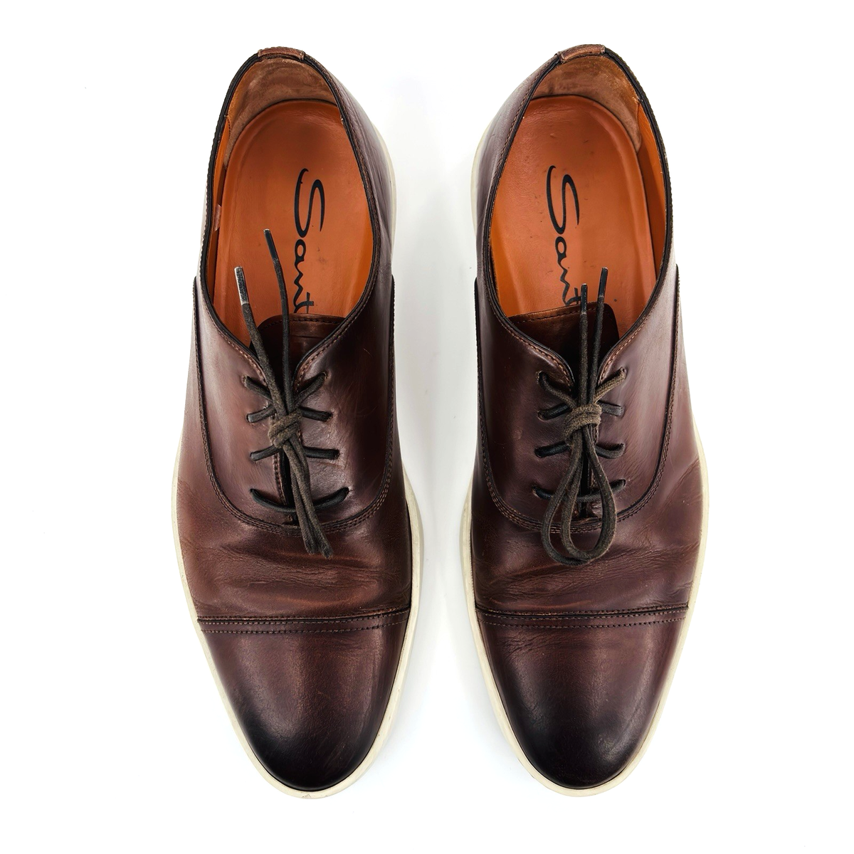 Santoni Durbin Cap Toe Oxford Shoes Men\'s Size 8‎ Brown Santoni - Darian Brown Leather Cap Toe Oxford | Mitchell Stores main image 4