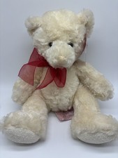 Russ SHERRY Bear 10 inch Item 29480 Off White With Red Bow NOS