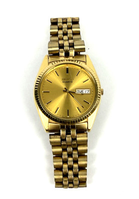 Men's Seiko Day Date Watch 7n43-812L Gold From Late 1980s Early