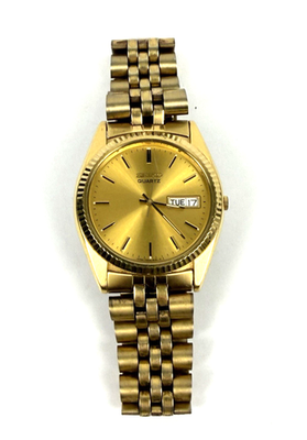 【電池交換済み】SEIKO デイデイト ゴールド クォーツ 7N43-8110 Men's Seiko Day Date Watch 7n43-812L Gold From Late 1980s Early
