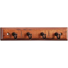 New Mainstays Walnut Finish 8.75 inch Key Rail with 4 Satin Nickel Hooks