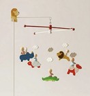 MCM Vintage Irmi Wood Crib Mobile Hand Painted Circus Zoo Animals Nursery — photo 1