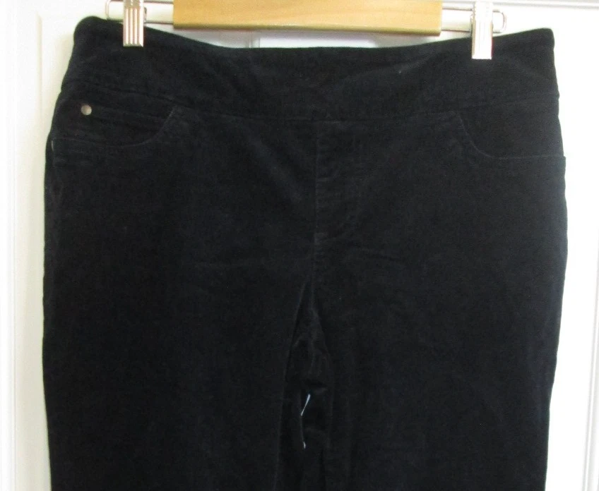 Pantalones Charter Club de pana negros para mujer talla 12P 33x27 elásticos 35-34596 Foto 2 de 4