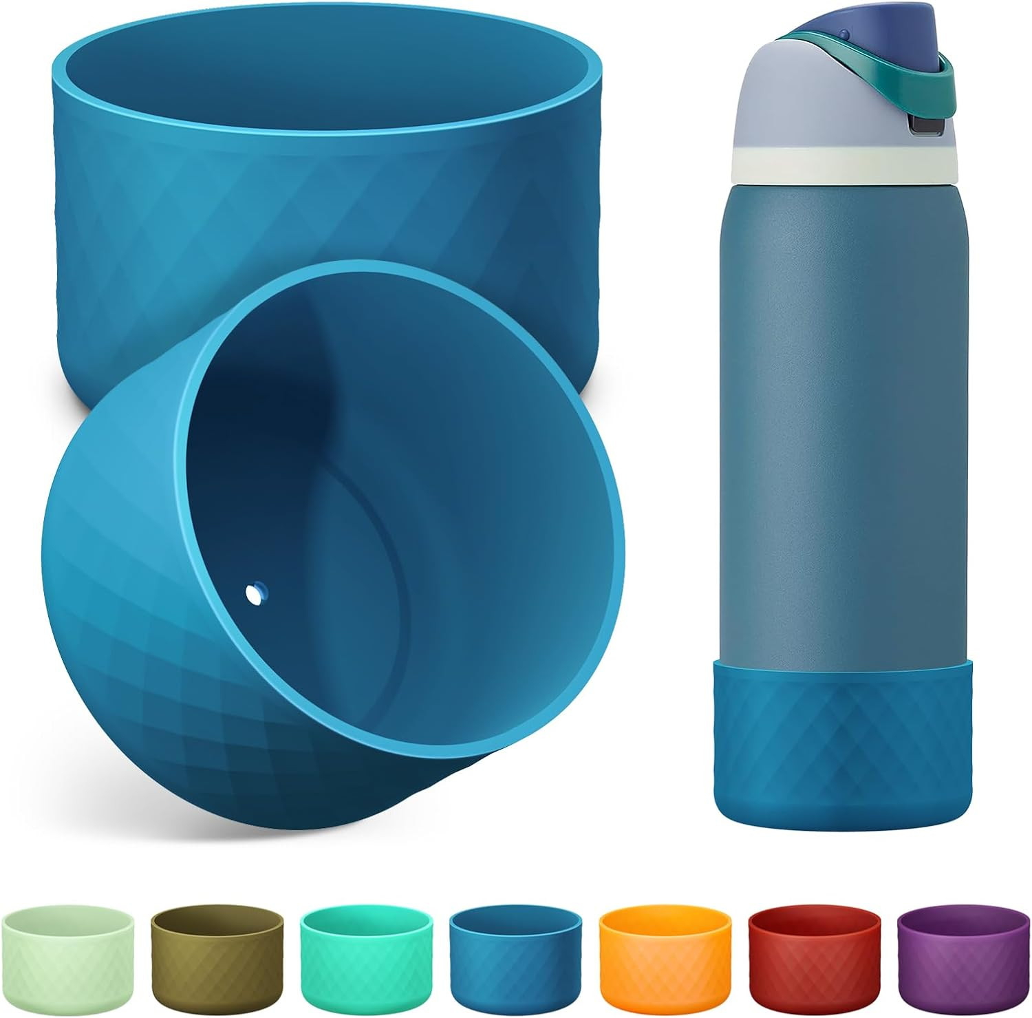 2PCS Silicone Water Bottle Boot Protector Anti-Slip Sleeve for 24/32/40Oz Bottle