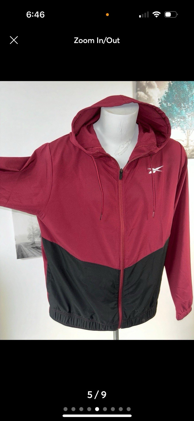 Reebok full zip thin jacket size large excellent … - image 5