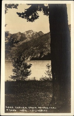 RPPC Lake Chelan Washington from Moore Inn 1918-1930 real photo postcard