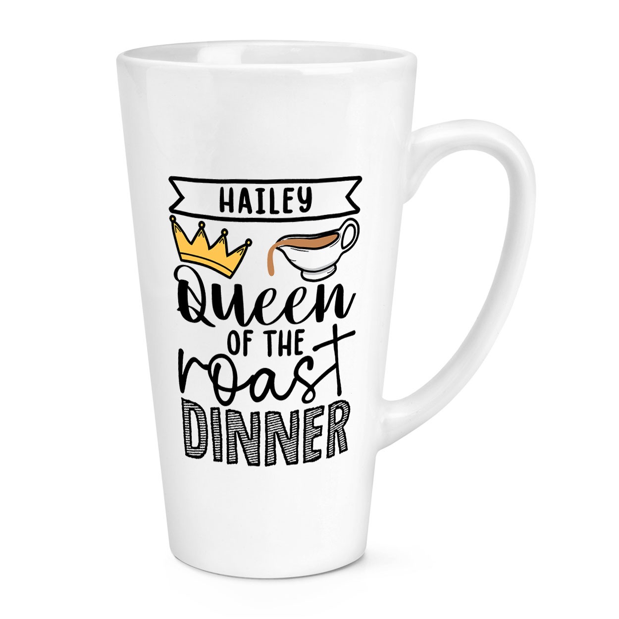 Personalised Queen Of The Roast Dinner 17oz Large Latte Mug Cup Mum Grandma Nan