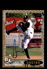 Signed Baseball Card Auto 2010 Grandstand Simon Castro San Antonio Missions