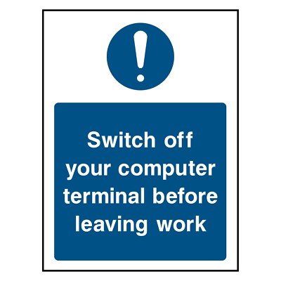 Schalten Sie Ihren Computer Terminal Schild oder Aufkleber aus | MACH0047