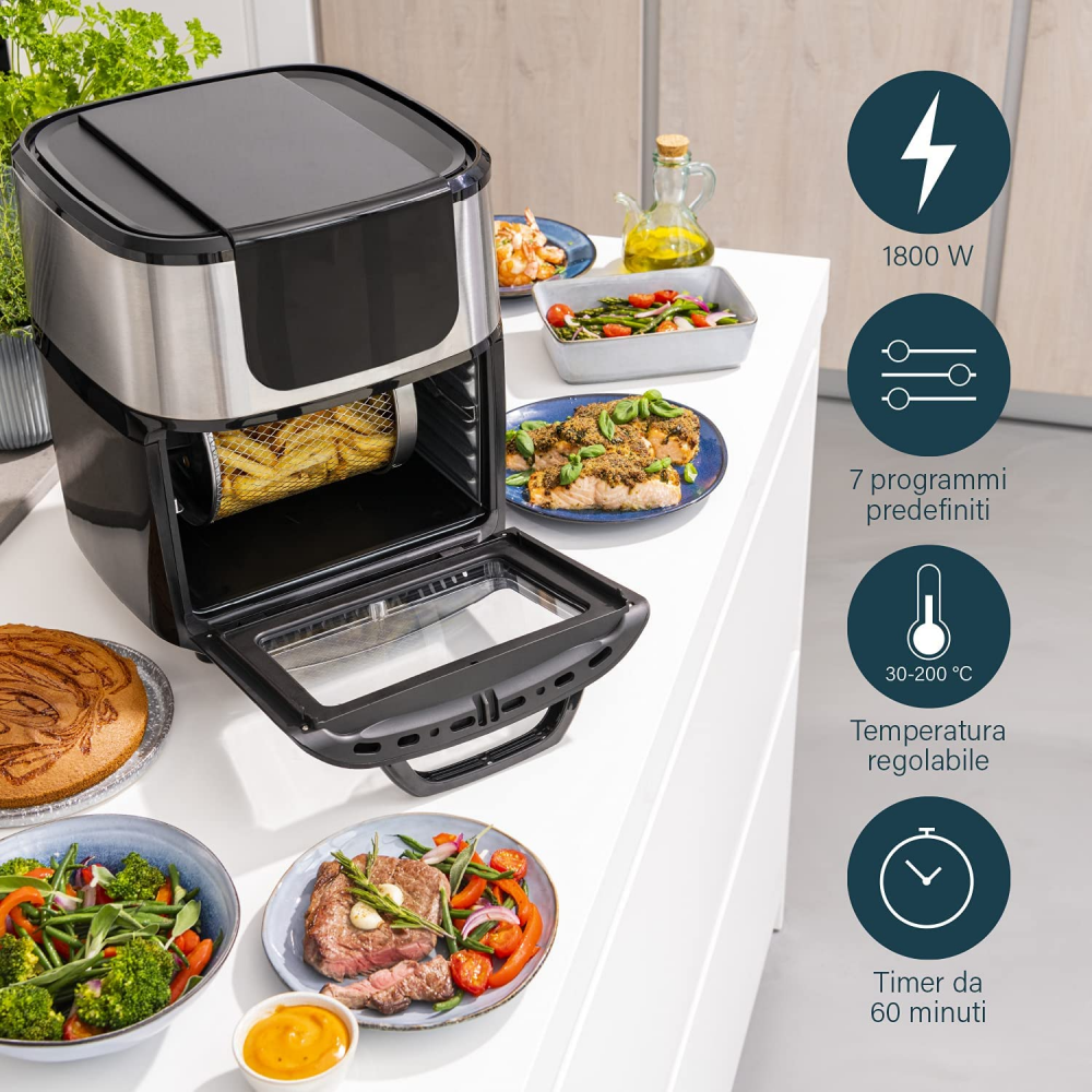 Princess 182075 11L Aerofryer Forno DeLuxe - Nero | Acquisti Online su eBay