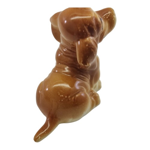 Statuina cane cucciolo Cocker Spaniel ceramica vintage occhi grandi decorazione segugio - Foto 3 di 10