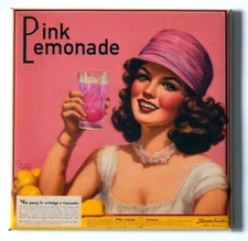 Woman with Pink Lemonade FRIDGE MAGNET "style B"