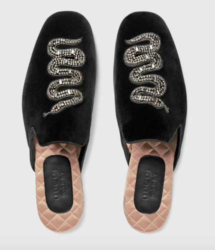 Gucci Lawrence Princetown Black Crystal Snake Slide Loafer Mule Slipper  Flats 35 | eBay