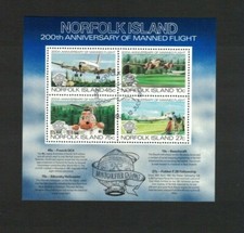 MNI12) Norfolk Island 1983 Manned Flight Minisheet CTO/Used