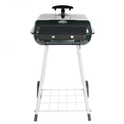 Expert Grill 17.5'' Square Steel Charcoal Grill with Wheels, Black, New