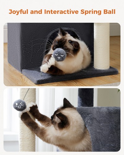 Rascador 82 cm Rascador para Gatos Sisal Árbol para Gatos Estable Árbol de Juego con Gran Cueva - Imagen 29 de 32