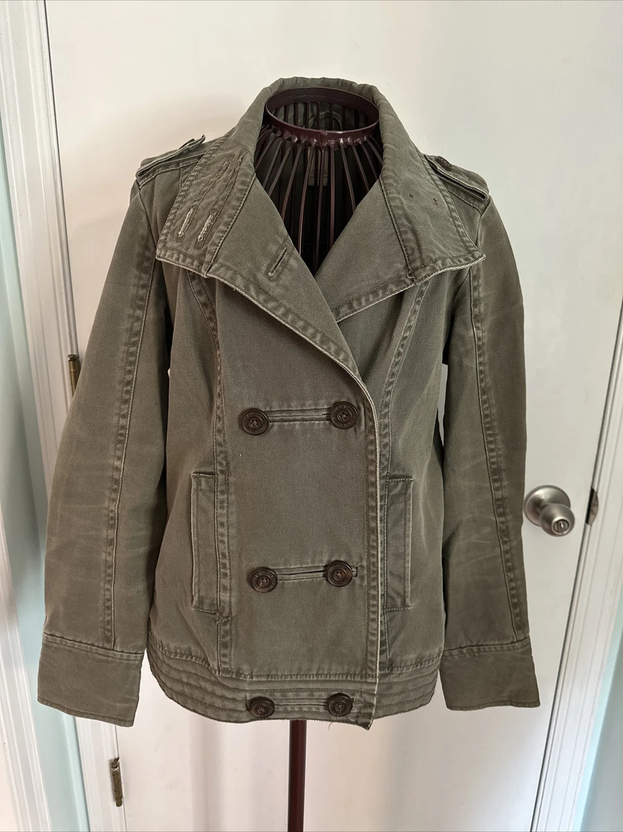 ruff hewn S olive double breasted denim jacket