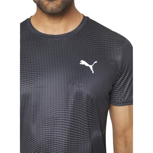 Puma Favourite Mens Running Top Black Short Sleeve Moisture Wicking Run T-Shirt - Picture 3 of 5