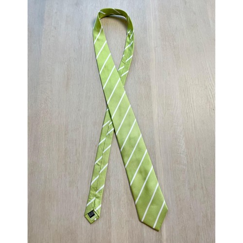 Corbata de seda verde, hecha en Finlandia, corbata a rayas diagonales, Matex Andre Lauri - Imagen 2 de 9