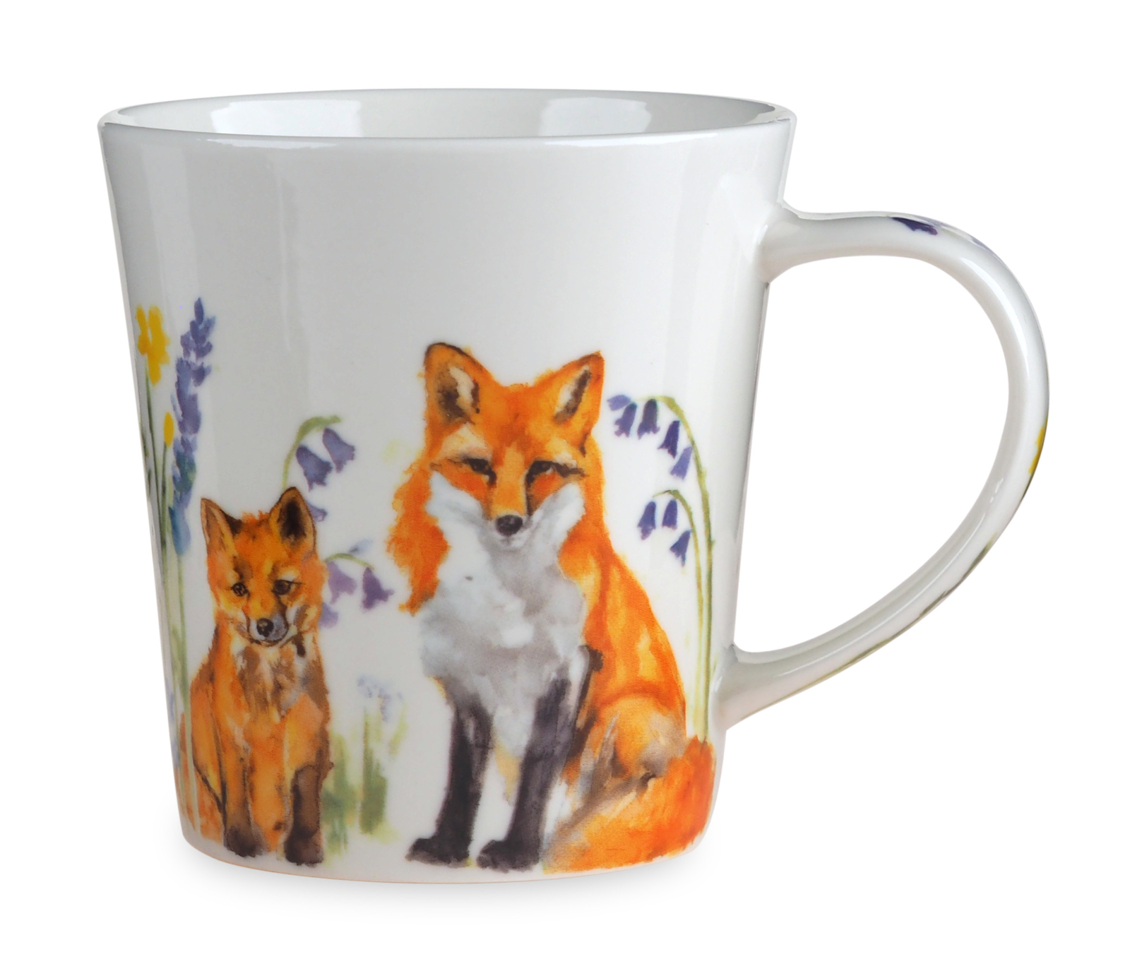 Fox With Cub Watercolour Design White Ceramic China Mug Cup