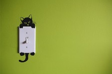 Light Switch Kitty, Cat, Kitten decal / graphic / adhesive sticker