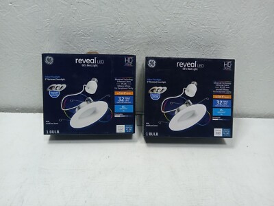 2PACK GE Reveal LED Indoor Floodlights 6inch Recessed Downlights 650 ...
