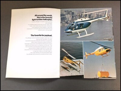 1977 Bell Helicopter JetRanger Aircraft Vintage Sales Brochure