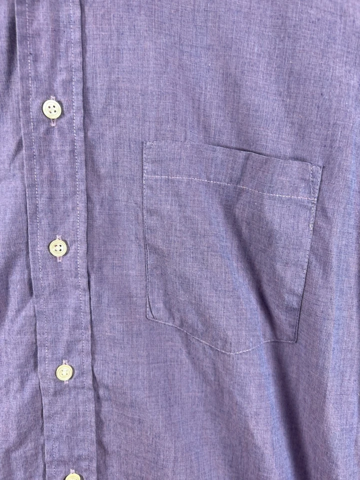 Van Heusen Mens 32 Purple Button Up Shirt Size 15.5 32/33 Long Sleeve End on End - Image 3 of 4