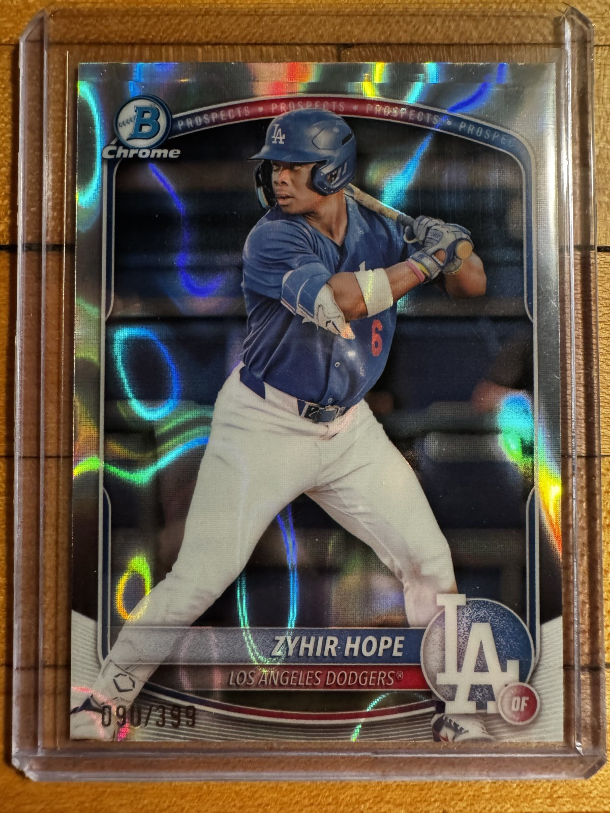 2025 Bowman Chrome Zyhir Hope /399 Lava Parallel BCP-2 Prospect LA Dodgers
