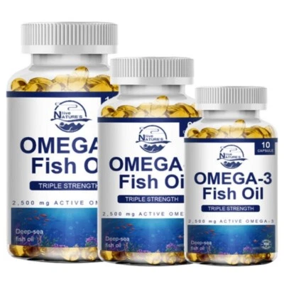 NATURE'S LIVE Omega 3 Kapseln 2160mg | Fischöl hochdosiert 3600mg Tagesdosis 18% EPA & 12% DHA