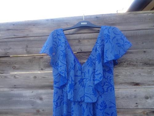 True vintage full length blue and white dress (see description) - Picture 2 of 5