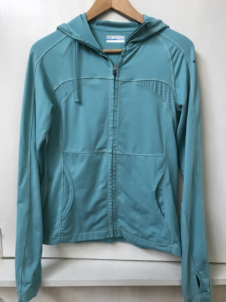 Columbia Titanium Womens S Green Athletic Full Zip Lightweight