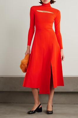 A.W.A.K.E. MODE Women's Asymmetric cutout stretch-knit turtleneck dress size L