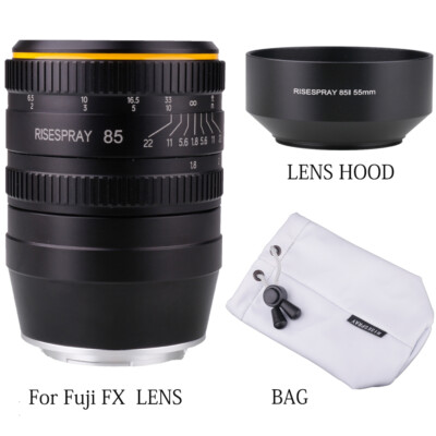 RISESPRAY 85mm F1.8 Full Frame Portrait Camera Lens for Fujifilm Fuji X mount