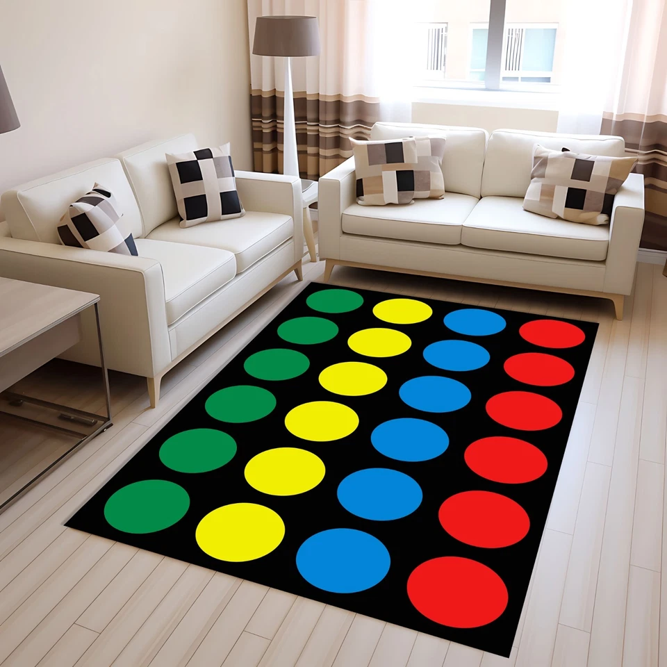 Alfombra Twister, alfombra de juego, alfombra de juego familiar, alfombra de fiesta, alfombra de área de fiesta, área familiar Foto 2 de 4