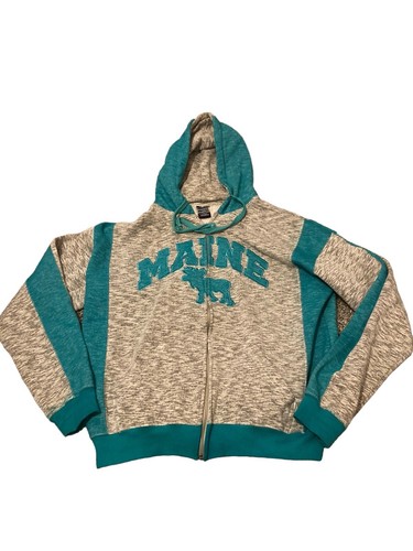 Maine Moose Full Zip Sweatshirt - Unisex Size Large Hood