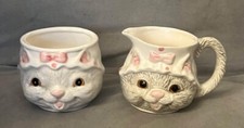 Vintage Kitty Cat Creamer and Sugar