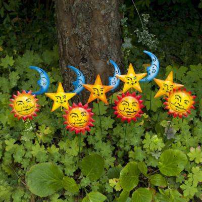 Exhart Celestial Decorative Plant Lawn Garden Stakes Moon Sun Star - 12 x 18.5''
