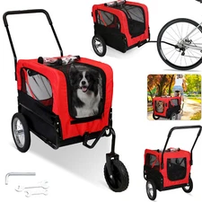 Pet Bicycle Trailer Dog Cat Bike Carrier w/ Drawbar Hitch Cargo Wagon Stroller