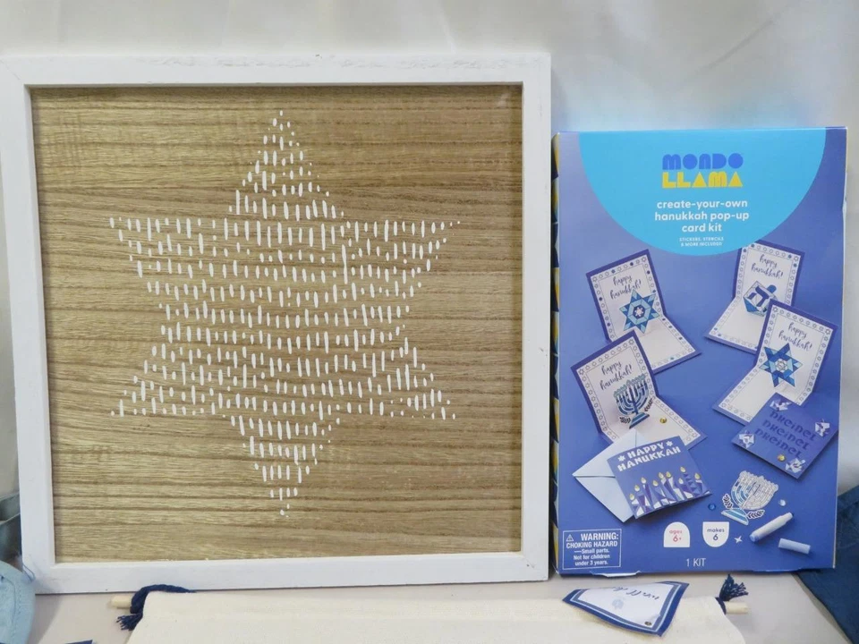 Feliz Janucá Fiesta Judía Lote Surtido Delantales Dreidels Artesanías Adhesivos Decoración Foto 2 de 4