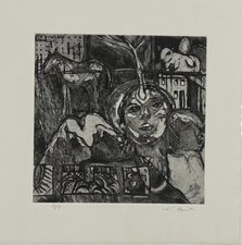 KENIA CANO giovane artista messicana donna incisione originale firmata