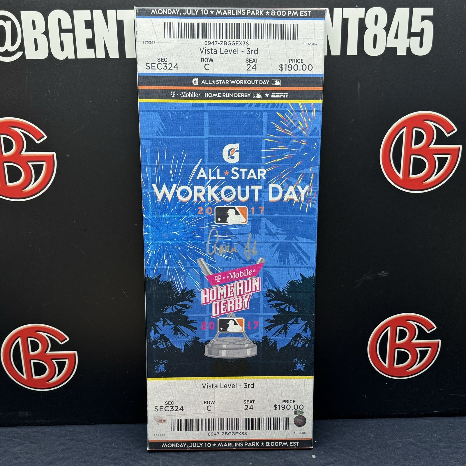 Aaron Judge Autographed Signed New York Yankees All Star Game Jumbo Canvas Fanatics 